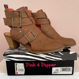 Open heeled ankle boot